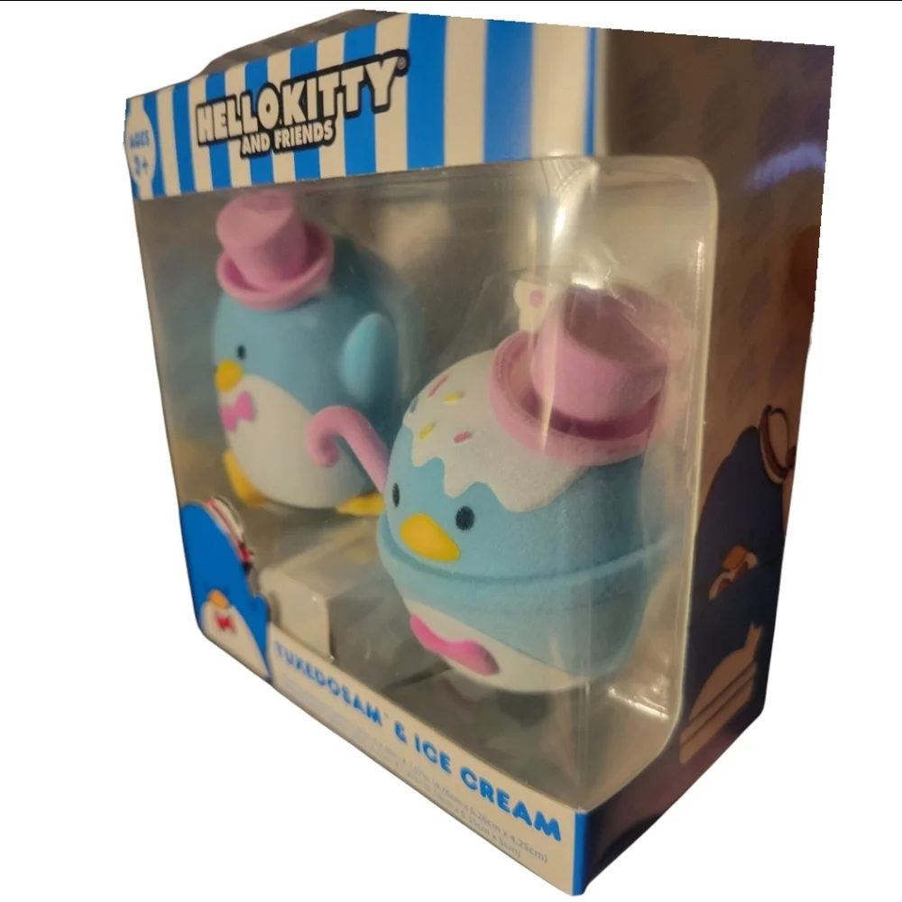 NIB Collectible Hello Kitty & Friends Tuxedosam & Ice Cream Figurines Flocked 3+
